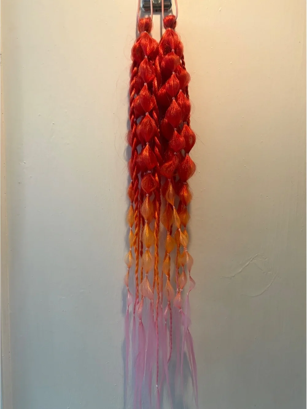 Handmade Rave Red Pigtail Hair extensions